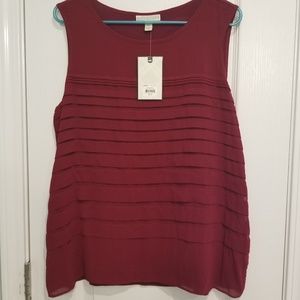 Dark red layering top